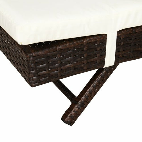 Outsunny Adjustable Patio Pool Wicker Chaise Lounge Rattan Furniture