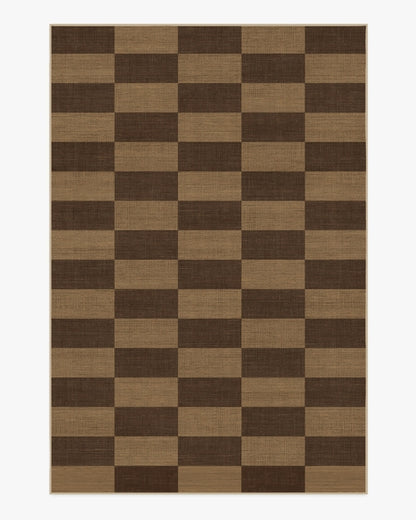 Architectural Digest Yates Check Brown Re-Jute Rug