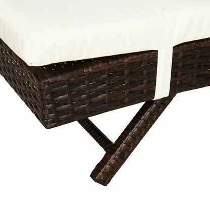 Outsunny Adjustable Patio Pool Wicker Chaise Lounge Rattan Furniture